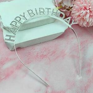Silver Rhinestone Happy Birthday Headband. FREE with Bundle!